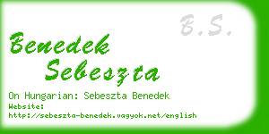 benedek sebeszta business card